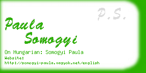 paula somogyi business card